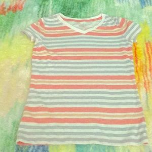Striped Girls V-neck Size(10-12)